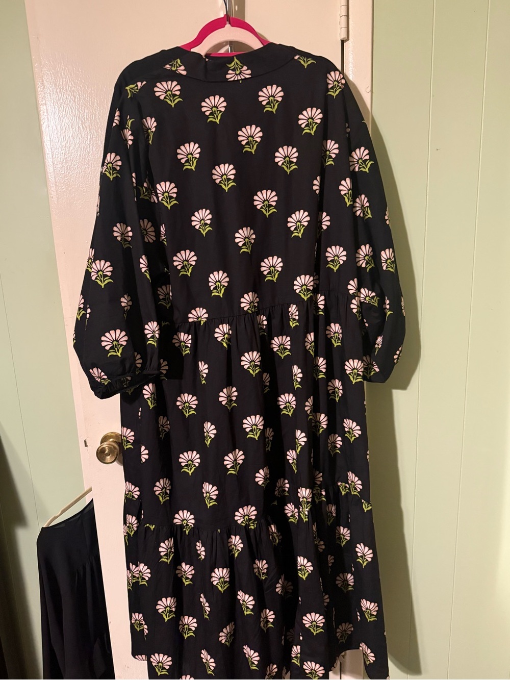 Maeve by Anthropologie Black 3/4 Sleeve Floral Midi Dress - Picture 8 of 14